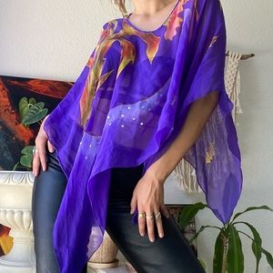 Vintage Silk Organza Slip Top in Amethyst